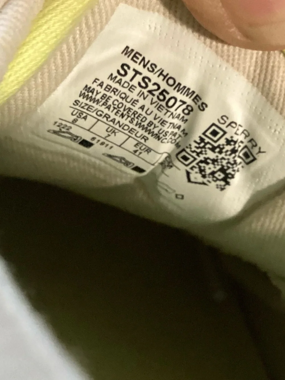 Sperry Men’s Halyard CVO Shoes STS25078, Bone Beige Neon Yellow 8